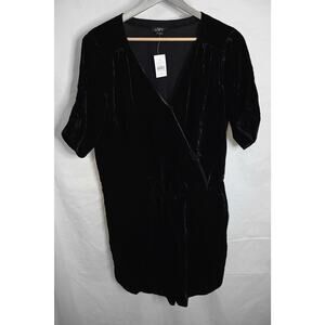 Loft Velvet Black V-Neck Crossover Romper NWT Size‎ 4